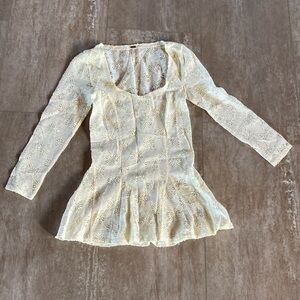 Free People Cream Lace Women Top